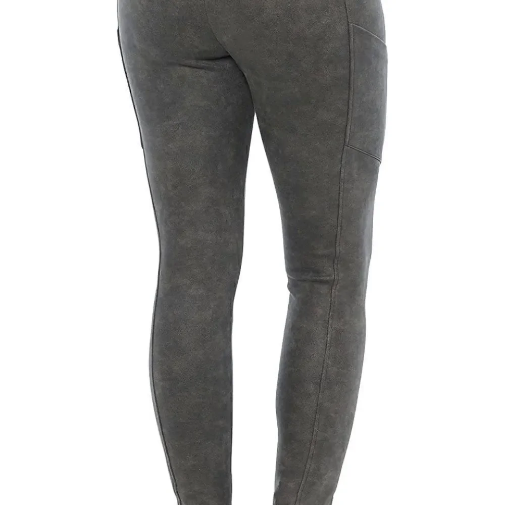 DEMOCRACY Gray Glider Leggings with side pockets